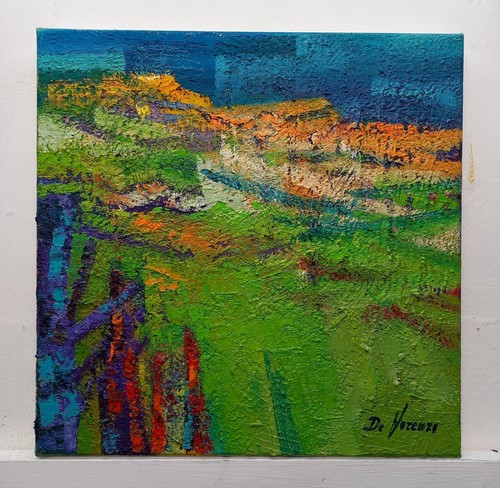 Paesaggio astratto quadro olio - paesaggio,