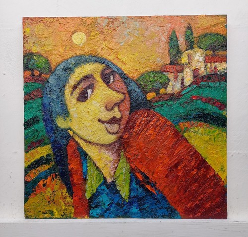Paesaggio figura dipinto - paesaggio,