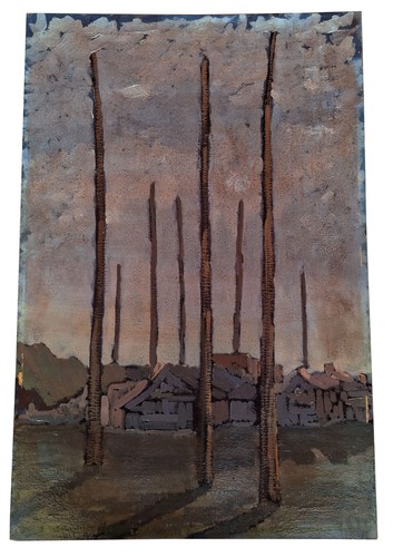 Quadro olio tavola - quadro,