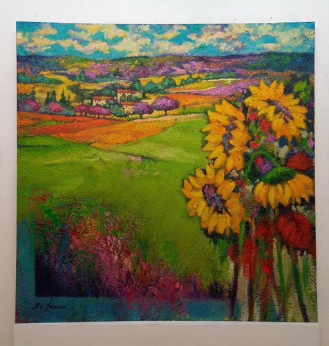 Quadro dipinto paesaggio con - quadro,