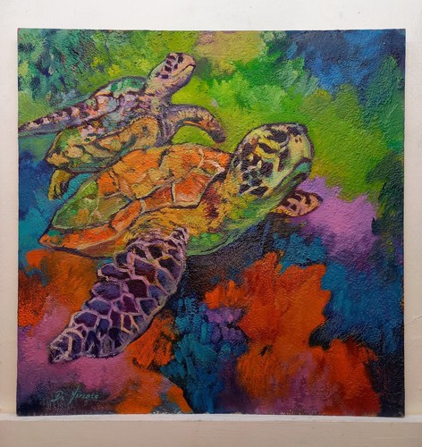 Quadro dipinto acquario - quadro,