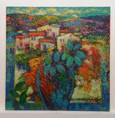 Quadro dipinto paesaggio - paesaggio, con